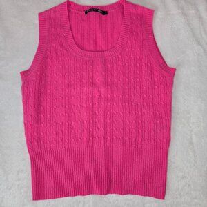 Woolovers Women's Merino & Cashmere Pullover Sleevless Sweater Vest size S pink